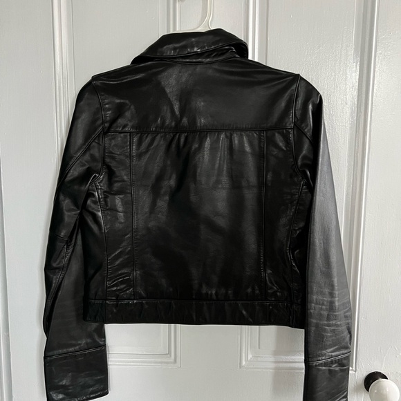 Y2K Banana Republic Black Leather Jacket XS - Picture 2 of 5